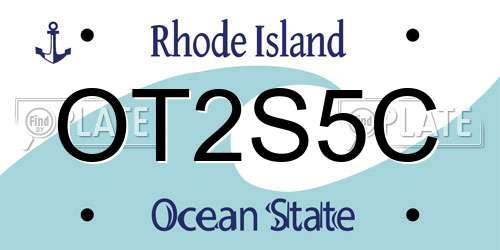 OT2S5C Rhode Island License Plate