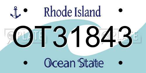 OT31843 Rhode Island License Plate