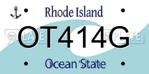 OT414G Rhode Island License Plate