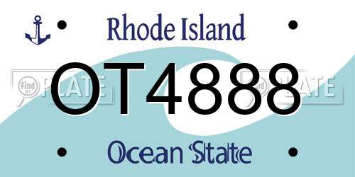 OT4888 Rhode Island License Plate