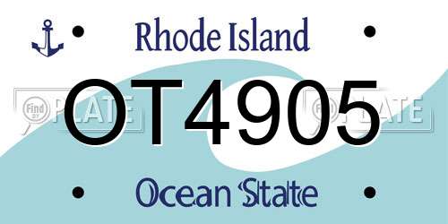 OT4905 Rhode Island License Plate
