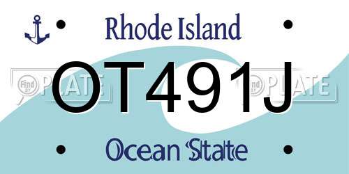 OT491J Rhode Island License Plate