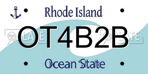 OT4B2B Rhode Island License Plate