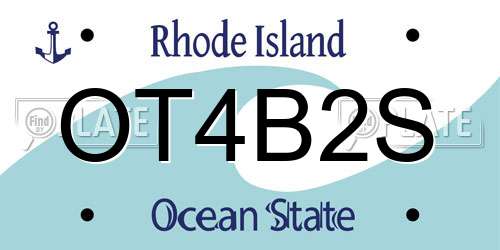 OT4B2S Rhode Island License Plate