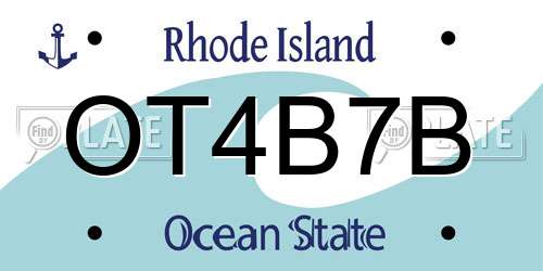 OT4B7B Rhode Island License Plate