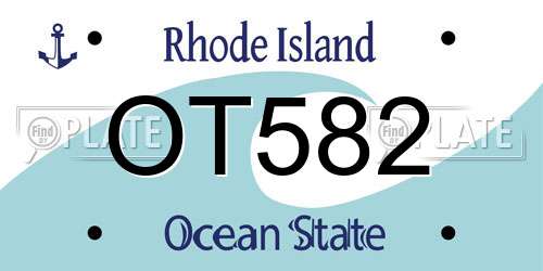 OT582 Rhode Island License Plate