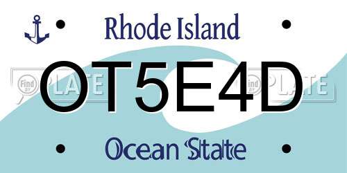 OT5E4D Rhode Island License Plate