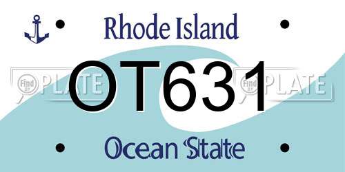 OT631 Rhode Island License Plate