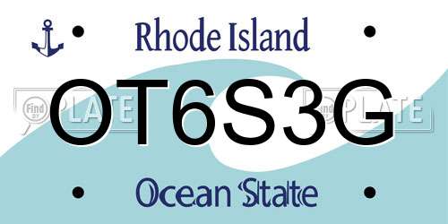 OT6S3G Rhode Island License Plate