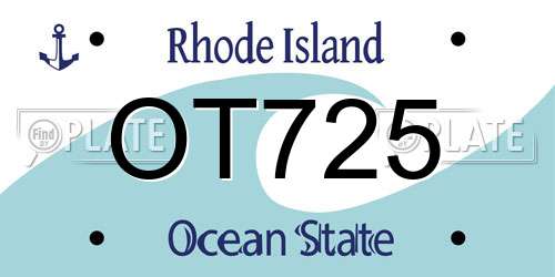 OT725 Rhode Island License Plate