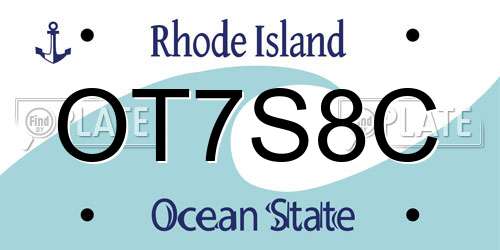 OT7S8C Rhode Island License Plate