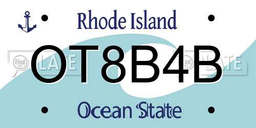 OT8B4B Rhode Island License Plate