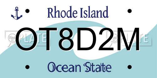 OT8D2M Rhode Island License Plate