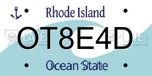 OT8E4D Rhode Island License Plate