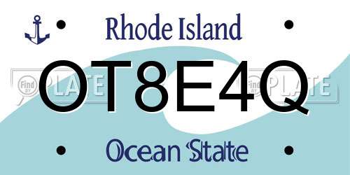 OT8E4Q Rhode Island License Plate
