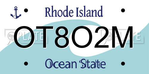 OT8O2M Rhode Island License Plate