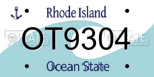 OT9304 Rhode Island License Plate