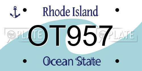 OT957 Rhode Island License Plate