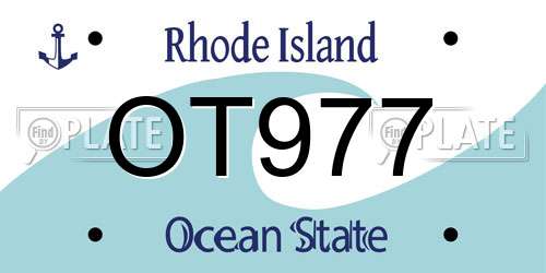 OT977 Rhode Island License Plate