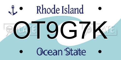 OT9G7K Rhode Island License Plate