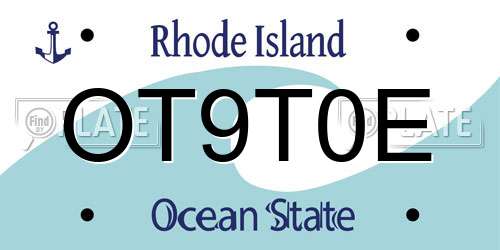 OT9T0E Rhode Island License Plate