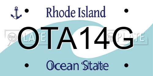 OTA14G Rhode Island License Plate
