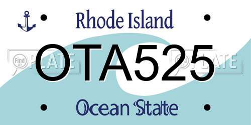 OTA525 Rhode Island License Plate