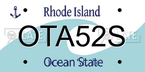 OTA52S Rhode Island License Plate