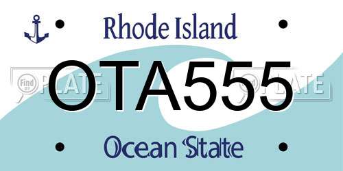 OTA555 Rhode Island License Plate