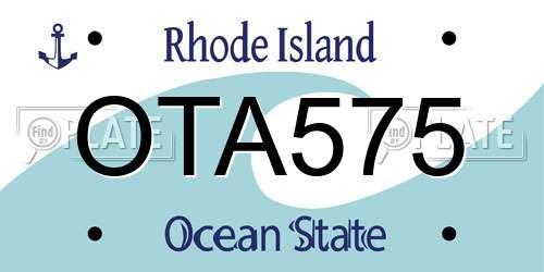 OTA575 Rhode Island License Plate