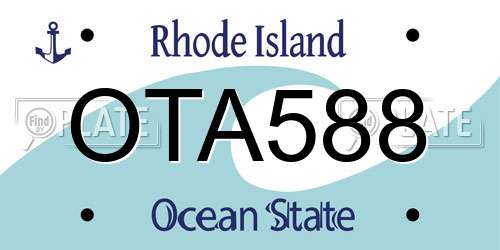 OTA588 Rhode Island License Plate