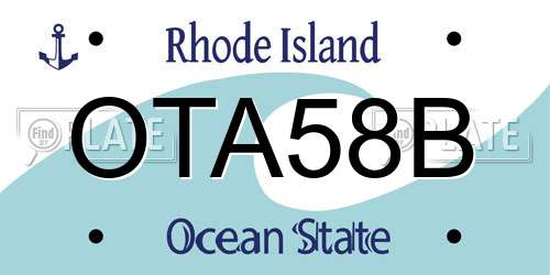 OTA58B Rhode Island License Plate