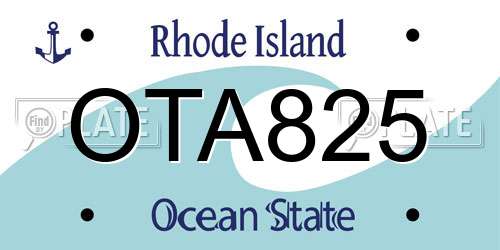 OTA825 Rhode Island License Plate