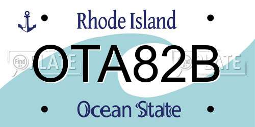 OTA82B Rhode Island License Plate
