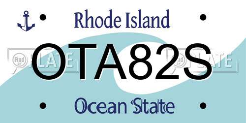 OTA82S Rhode Island License Plate