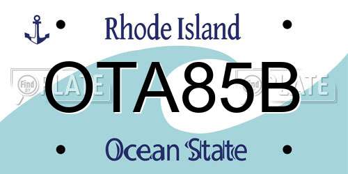 OTA85B Rhode Island License Plate