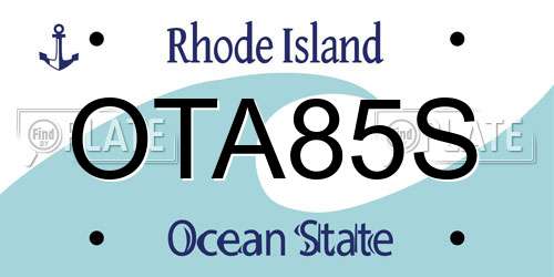 OTA85S Rhode Island License Plate