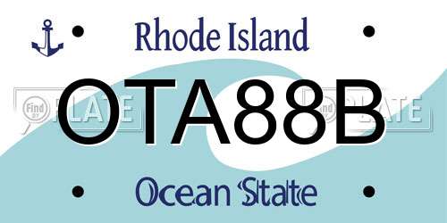 OTA88B Rhode Island License Plate