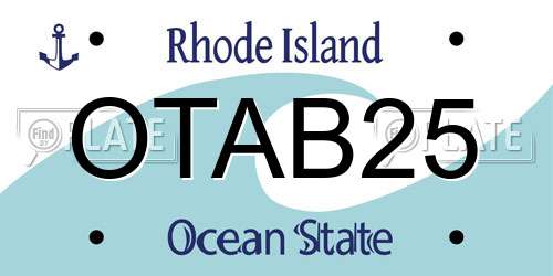 OTAB25 Rhode Island License Plate
