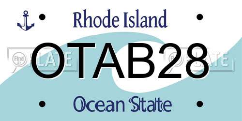 OTAB28 Rhode Island License Plate