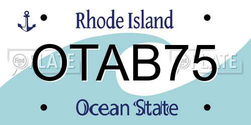 OTAB75 Rhode Island License Plate