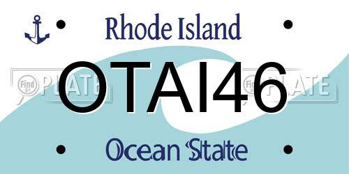 OTAI46 Rhode Island License Plate