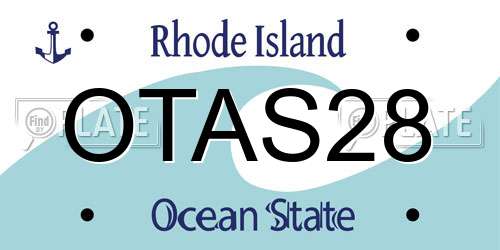 OTAS28 Rhode Island License Plate