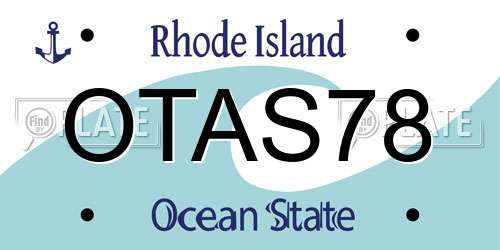 OTAS78 Rhode Island License Plate