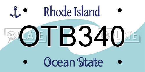 OTB340 Rhode Island License Plate