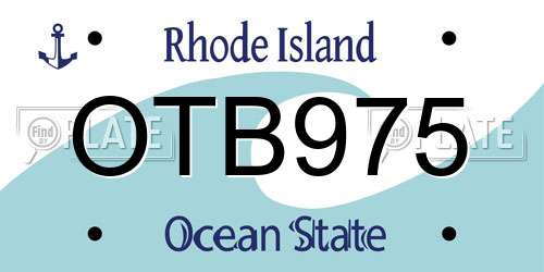 OTB975 Rhode Island License Plate
