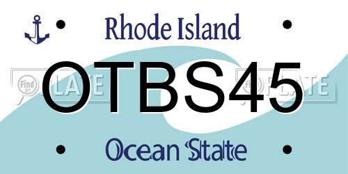 OTBS45 Rhode Island License Plate