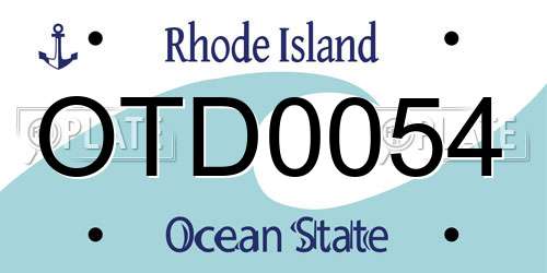 OTD0054 Rhode Island License Plate