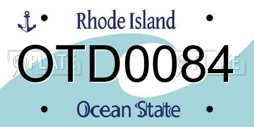 OTD0084 Rhode Island License Plate