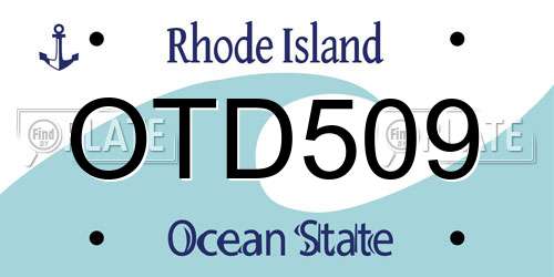 OTD509 Rhode Island License Plate